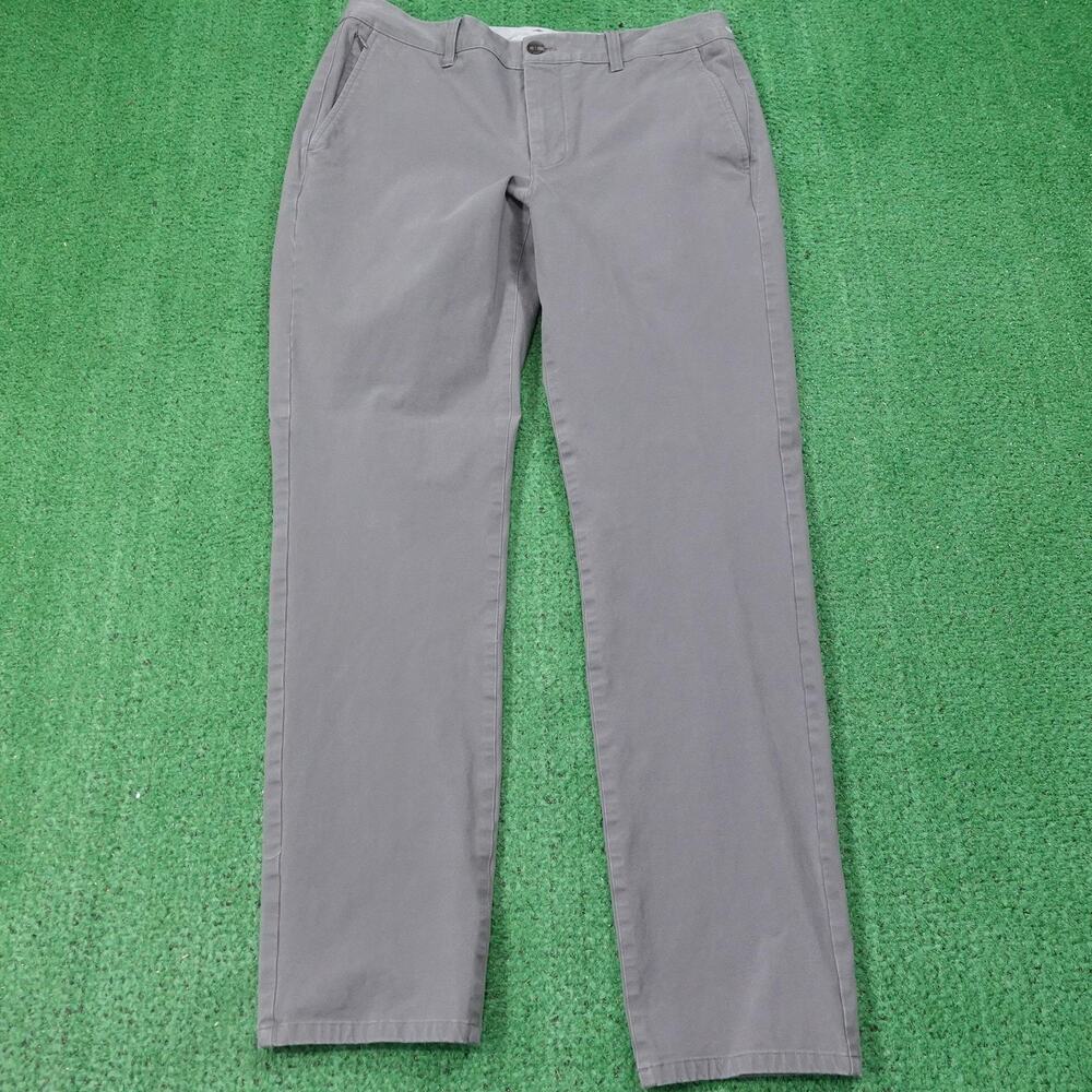 Bonobos Pants Mens 33x32 Gray Chino Slim Stretch Spandex‎ Tailored Fit